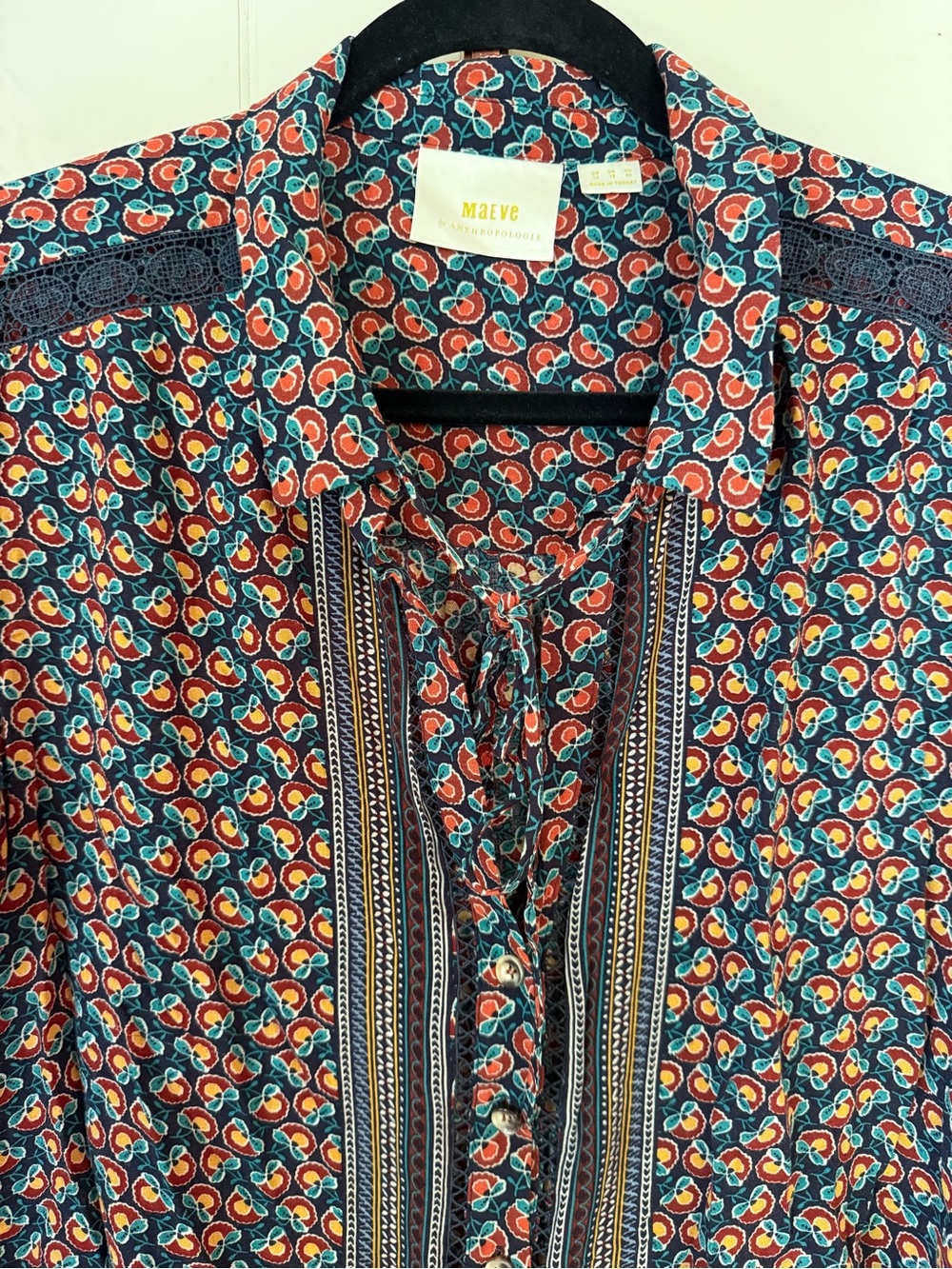 Anthropologie Maeve Janie Flounced Peasant Blouse Boho Floral Cottagecore - 12 - Picture 4 of 12